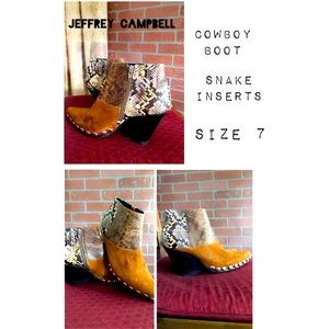 Cowboy booties. Jeffrey Campbell, S7. Beautiful snake details.
